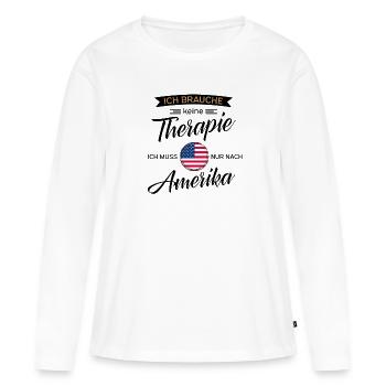 Amérique - T-shirt manches longues Premium bio Femme - blanc - Devant - Julia (174cm)