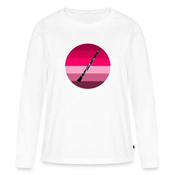 clarinette - T-shirt manches longues Premium bio Femme - blanc - Devant - Julia (174cm)