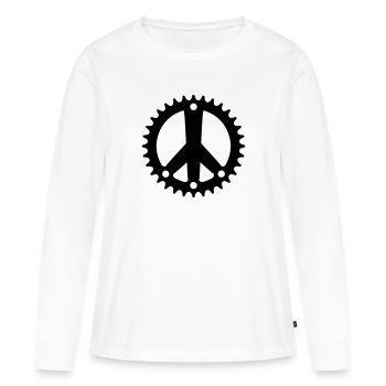 pignon paix - T-shirt manches longues Premium bio Femme - blanc - Devant - Julia (174cm)