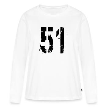 Nummer 51 - Frauen Premium Bio Langarmshirt - Weiß - Vorne - Julia (174cm)