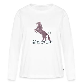 EAST WIND Departure for Ora Stallion Rises Arrow - Women's Premium Organic Long Sleeve Shirt - white - Front - Julia (174cm)