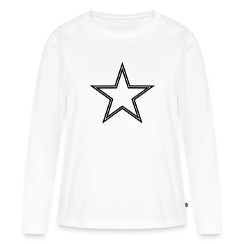 étoile binaire - T-shirt manches longues Premium bio Femme - blanc - Devant - Julia (174cm)