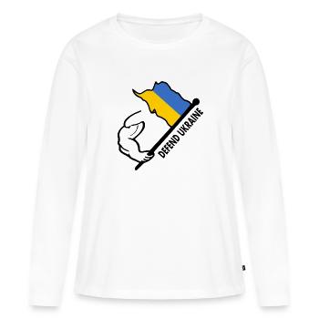 Defend ukraine - Women's Premium Organic Long Sleeve Shirt - white - Front - Julia (174cm)