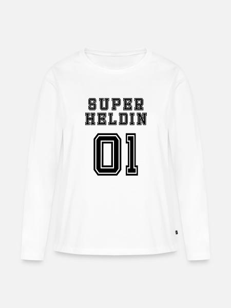 Superheldin - Frauen Premium Bio Langarmshirt - Weiß