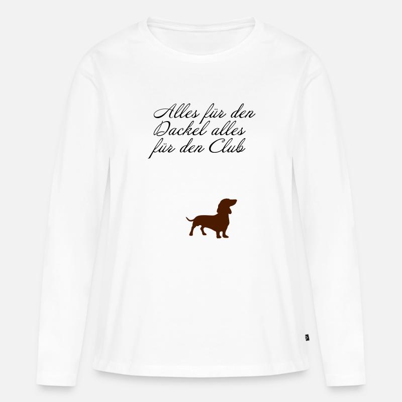 Dackel - Frauen Premium Bio Langarmshirt - Weiß