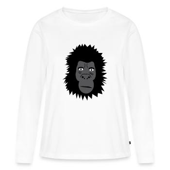 Gorilla - T-shirt manches longues Premium bio Femme - blanc - Devant - Julia (174cm)