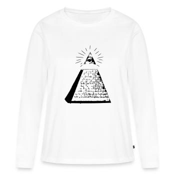 Pyramide - Frauen Premium Bio Langarmshirt - Weiß - Vorne - Julia (174cm)