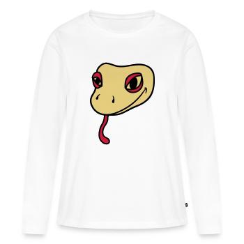 tête de gecko lézard reptile de serpent réel - T-shirt manches longues Premium bio Femme - blanc - Devant - Julia (174cm)