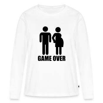 Game over - T-shirt manches longues Premium bio Femme - blanc - Devant - Julia (174cm)
