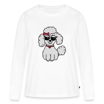 poodle 3 - T-shirt manches longues Premium bio Femme - blanc - Devant - Julia (174cm)
