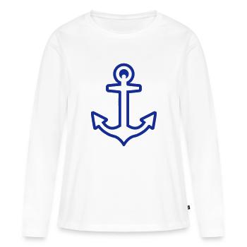 Ancre - T-shirt manches longues Premium bio Femme - blanc - Devant - Julia (174cm)