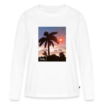 cuba - T-shirt manches longues Premium bio Femme - blanc - Devant - Julia (174cm)