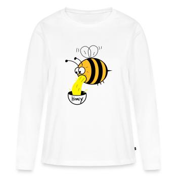 Biene kotzt Honig - Frauen Premium Bio Langarmshirt - Weiß - Vorne - Julia (174cm)