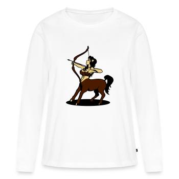 Fille de Centaure Sagittaire horoscope Amazon - T-shirt manches longues Premium bio Femme - blanc - Devant - Julia (174cm)