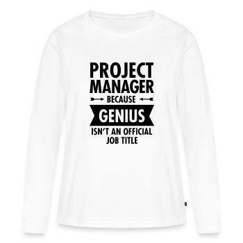 Project Manager - Genius - Frauen Premium Bio Langarmshirt - Weiß - Vorne - Julia (174cm)