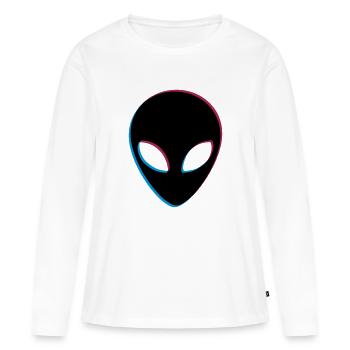 Effet 3D extraterrestre - T-shirt manches longues Premium bio Femme - blanc - Devant - Julia (174cm)