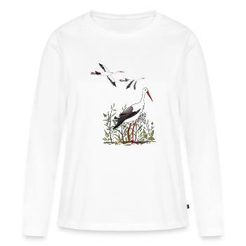 Storks - Women's Premium Organic Long Sleeve Shirt - white - Front - Julia (174cm)
