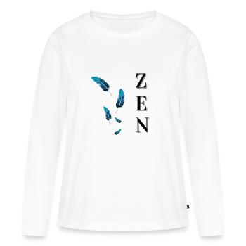 Zen - T-shirt manches longues Premium bio Femme - blanc - Devant - Julia (174cm)