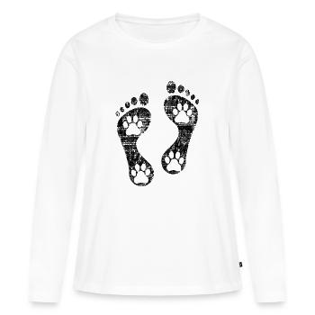 Fussabdruck - Frauen Premium Bio Langarmshirt - Weiß - Vorne - Julia (174cm)
