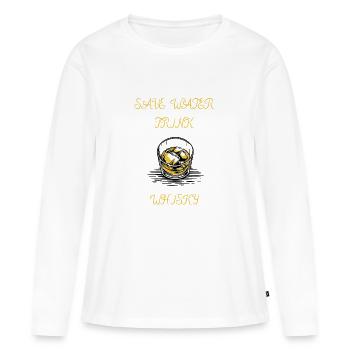 SAVE WATER TRINK WHISKY - Frauen Premium Bio Langarmshirt - Weiß - Vorne - Julia (174cm)