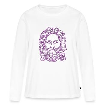 Zeus, père des dieux - T-shirt manches longues Premium bio Femme - blanc - Devant - Julia (174cm)