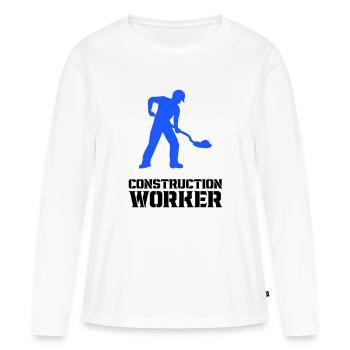 Ouvrier du bâtiment Ouvrier de chantier - T-shirt manches longues Premium bio Femme - blanc - Devant - Julia (174cm)