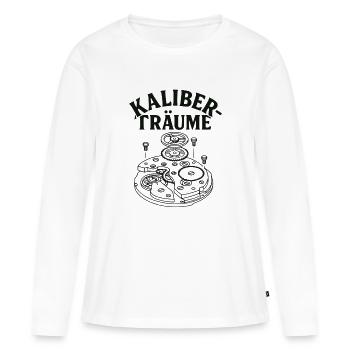 Mouvement Calibre Dreams pour les collectionneurs de montres - T-shirt manches longues Premium bio Femme - blanc - Devant - Julia (174cm)