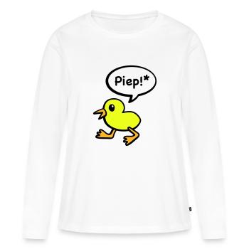 bip oiseau - T-shirt manches longues Premium bio Femme - blanc - Devant - Julia (174cm)