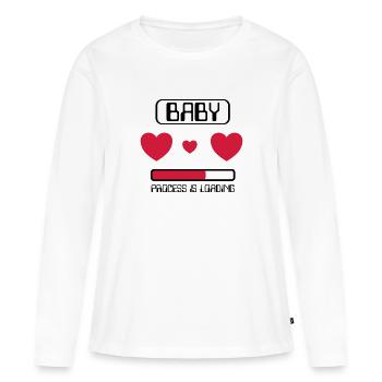 Processus de bébé se charge - T-shirt manches longues Premium bio Femme - blanc - Devant - Julia (174cm)