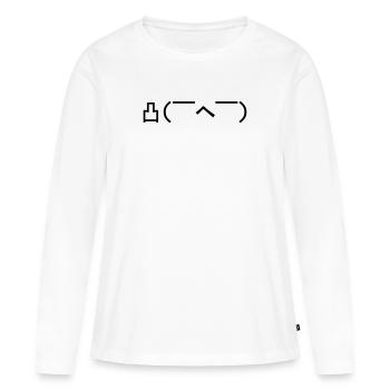 Émoticône en colère Kaomoji japonais - T-shirt manches longues Premium bio Femme - blanc - Devant - Julia (174cm)
