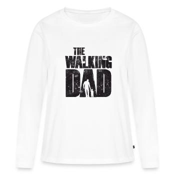 Le père walking - T-shirt manches longues Premium bio Femme - blanc - Devant - Julia (174cm)