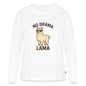 Drame Lama - T-shirt manches longues Premium bio Femme - blanc - Devant - Julia (174cm)