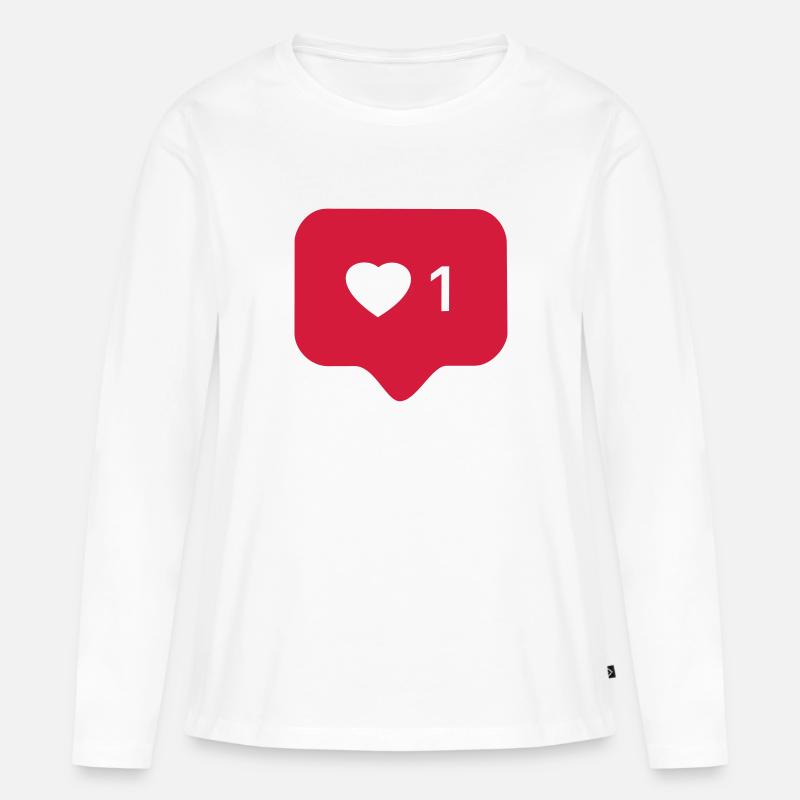 Instagram Like - Frauen Premium Bio Langarmshirt - Weiß