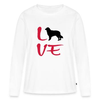 Australian Shepherd Aussie LOVE - T-shirt manches longues Premium bio Femme - blanc - Devant - Julia (174cm)