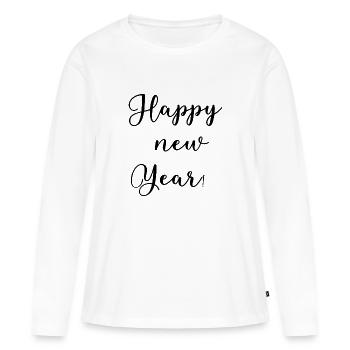 Silvester - Frauen Premium Bio Langarmshirt - Weiß - Vorne - Julia (174cm)