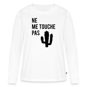 Ne me touche pas - T-shirt manches longues Premium bio Femme - blanc - Devant - Julia (174cm)