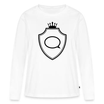 Bulle de parole Armoiries Communication - T-shirt manches longues Premium bio Femme - blanc - Devant - Julia (174cm)