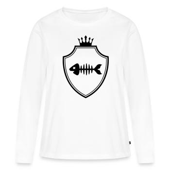 Fish Coat of Arms Bones Bones - Women's Premium Organic Long Sleeve Shirt - white - Front - Julia (174cm)