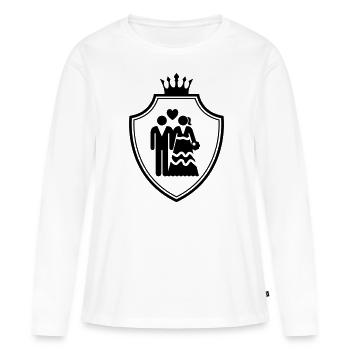 Couple Armoiries de mariage Couple - T-shirt manches longues Premium bio Femme - blanc - Devant - Julia (174cm)