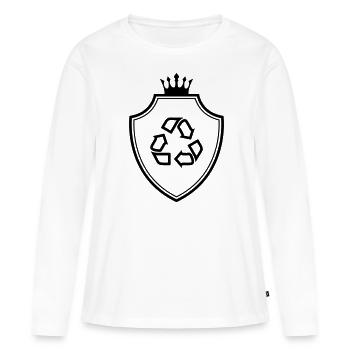 Armoiries de recyclage - T-shirt manches longues Premium bio Femme - blanc - Devant - Julia (174cm)