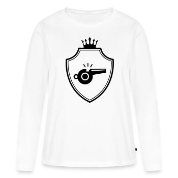 Whistle Pipe Armoiries - T-shirt manches longues Premium bio Femme - blanc - Devant - Julia (174cm)