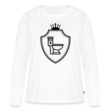 Armoiries des toilettes WC - T-shirt manches longues Premium bio Femme - blanc - Devant - Julia (174cm)