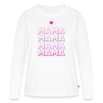 MAMA - T-shirt manches longues Premium bio Femme - blanc - Devant - Julia (174cm)
