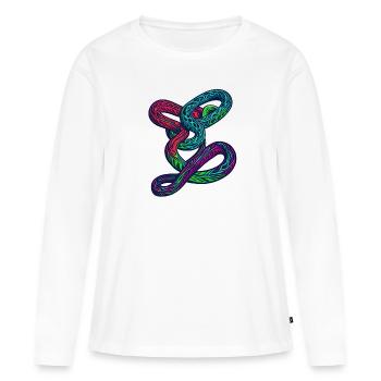 Simple serpent sans fin - T-shirt manches longues Premium bio Femme - blanc - Devant - Julia (174cm)