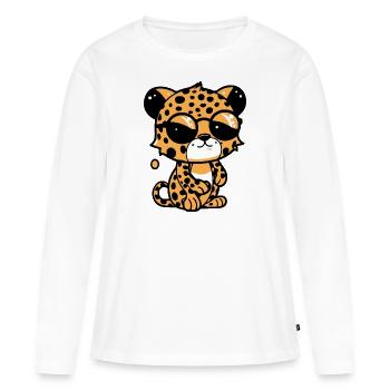 Zoolto the Leopard - Women's Premium Organic Long Sleeve Shirt - white - Front - Julia (174cm)