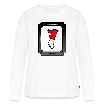Carte Alsace - T-shirt manches longues Premium bio Femme - blanc - Devant - Julia (174cm)
