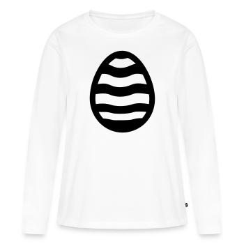 Ei - Frauen Premium Bio Langarmshirt - Weiß - Vorne - Julia (174cm)