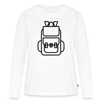 Sac à dos - T-shirt manches longues Premium bio Femme - blanc - Devant - Julia (174cm)