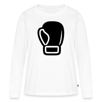 gant de boxe - T-shirt manches longues Premium bio Femme - blanc - Devant - Julia (174cm)