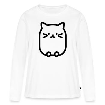 chaton - T-shirt manches longues Premium bio Femme - blanc - Devant - Julia (174cm)